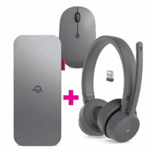Lenovo Go Wired ANC Headset + Wireless Mobile Power Bank + Wireless Mouse Bundle