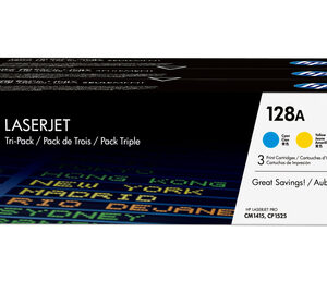 HP 128A Tri-Pack Toner Cartridges (CMY)